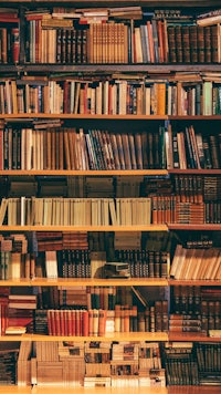 a shelf full of books